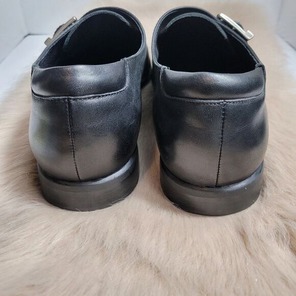 Donald J. Pliner Single Monk Strap Black Leather Mens Shoes Size 11 - Picture 3 of 9